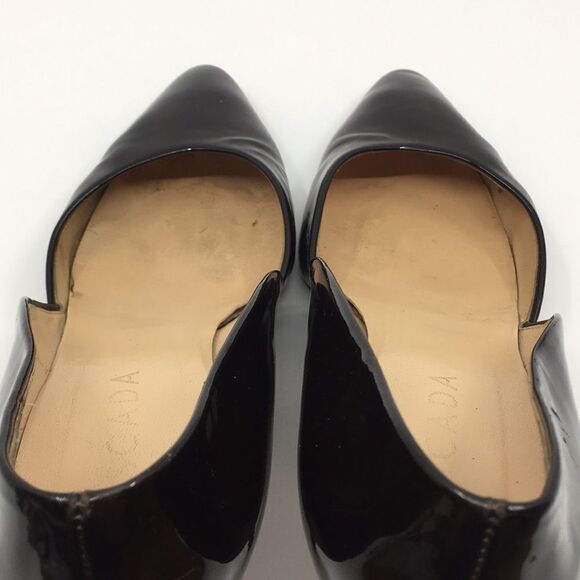 Escada Vintage Black Patent Leather Sculptural Heels Sz 38 US 8 - Picture 9 of 16